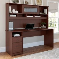 Bush Furniture Cabot 72W L-Shaped Laminate Computer Desk with Drawers, Harvest Cherry -Computer Office Desks Shop unnamed file 1014