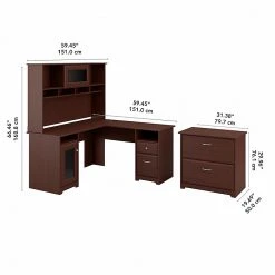 Bush Furniture Cabot 60" W L-Shaped Desk with Hutch & File Cabinet – Harvest Cherry | Premium Laminate Office Furniture -Computer Office Desks Shop unnamed file 1032
