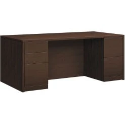 HON 10500 Series 72"W Laminate Computer Desk in Mocha (HON105890MOMO) - Durable & Stylish Office Furniture