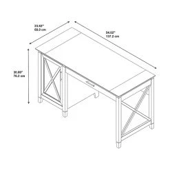 Bush Furniture Key West 54-inch Laminate Computer Desk with Storage, Pure White Oak (KWD154WT-03) -Computer Office Desks Shop unnamed file 1079