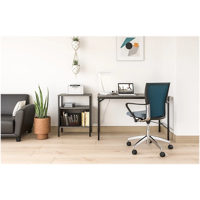 Safco Simple 46" Laminate Workstation Desk - Sterling Ash (5272BLGR) 4 Safco Simple 46" Laminate Workstation Desk - Sterling Ash (5272BLGR) - Image 4