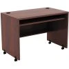 Alera® Valencia Mobile Workstation Desk, Medium Cherry - Laminate Surface