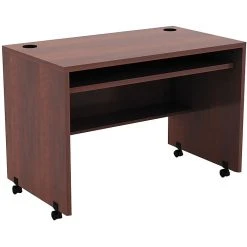 Alera® Valencia Mobile Workstation Desk, Medium Cherry - Laminate Surface