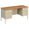 HON Metro Classic HP3231 60" Double Pedestal Desk, Laminate, Harvest Finish (HONP3231CL)