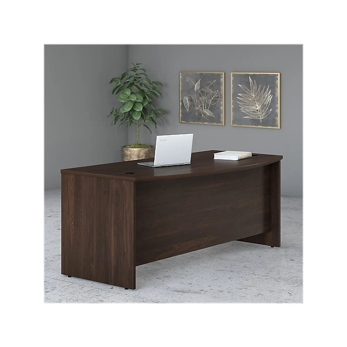 Bush Business Furniture Studio C 72" W Bow Front Laminate Computer Desk, Black Walnut (SCD172BW) - Durable & Stylish 2 Bush Business Furniture Studio C 72" W Bow Front Laminate Computer Desk, Black Walnut (SCD172BW) - Durable & Stylish - Image 2