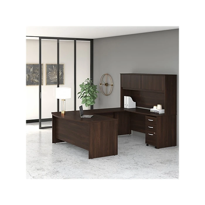 Bush Business Furniture Studio C 72" W Bow Front Laminate Computer Desk, Black Walnut (SCD172BW) - Durable & Stylish 8 Bush Business Furniture Studio C 72" W Bow Front Laminate Computer Desk, Black Walnut (SCD172BW) - Durable & Stylish - Image 8