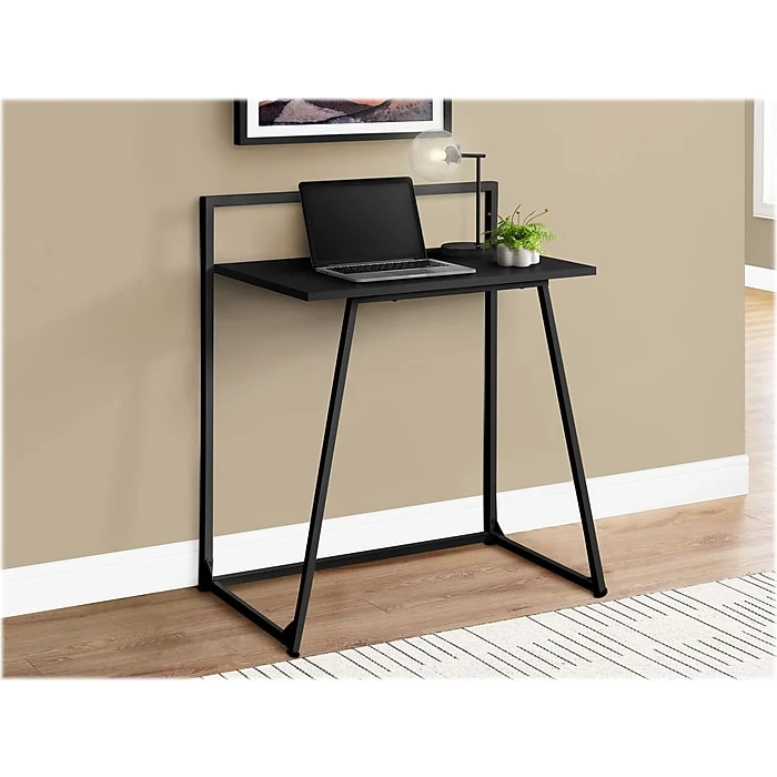 Monarch Specialties Inc. 30" Black Laminate Computer Desk | Modern Workspace Solution (Model I 7111) 2 Monarch Specialties Inc. 30" Black Laminate Computer Desk | Modern Workspace Solution (Model I 7111) - Image 2