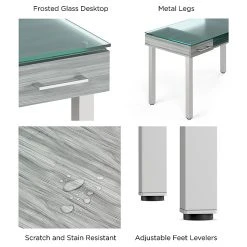 Union & Scale Prestige 47" Gray Glass Computer and Writing Desk | Modern Glass Desk for Home Office -Computer Office Desks Shop unnamed file 12