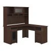 Bush Furniture Cabot 60" L-Shaped Computer Desk with Hutch, Modern Walnut (CAB001MW) - Stylish Laminate Office Furniture
