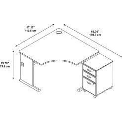 Bush Business Furniture Cubix 48W Corner Desk with Mobile File Cabinet, Natural Cherry - Space-Saving Office Solution -Computer Office Desks Shop unnamed file 1237