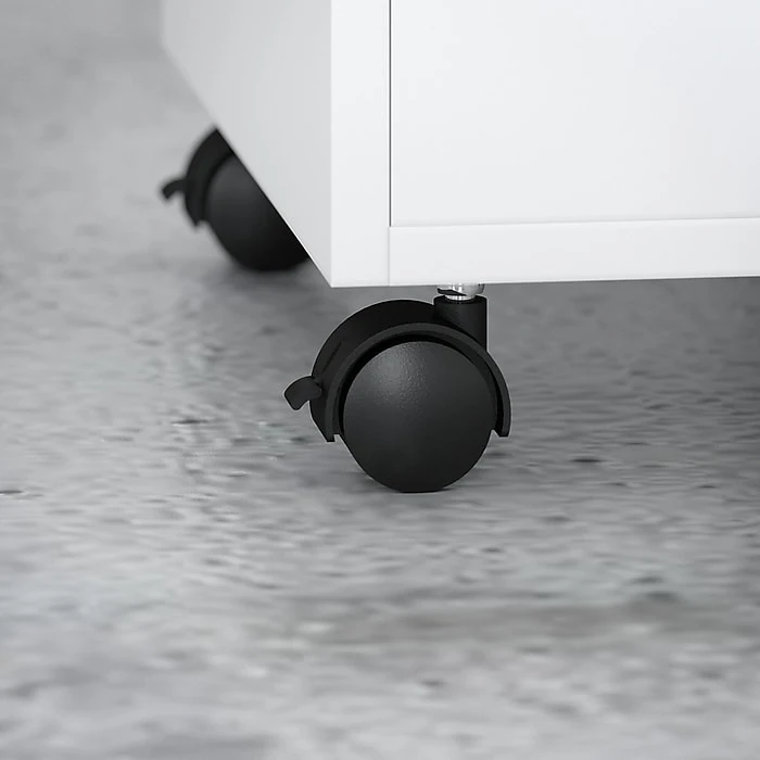 Office By Kathy Ireland® Echo L-Shaped Desk with Mobile File Cabinet, Pure White - Stylish & Functional Workspace 6 Office By Kathy Ireland® Echo L-Shaped Desk with Mobile File Cabinet, Pure White - Stylish & Functional Workspace - Image 6