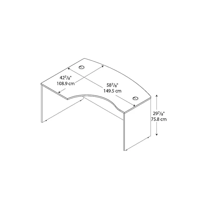 Bush Business Furniture Westfield 60W X 43D Left-Handed L-Shaped Desk in Natural Cherry | Durable Laminate Workspace 2 Bush Business Furniture Westfield 60W X 43D Left-Handed L-Shaped Desk in Natural Cherry | Durable Laminate Workspace - Image 2