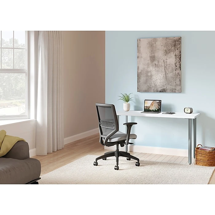 HON Coze 42"W Designer Desk - White & Silver Laminate (HONRPL2442DWP6) 3 HON Coze 42"W Designer Desk - White & Silver Laminate (HONRPL2442DWP6) - Image 3