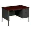 HON Metro Classic 48" Single Pedestal Desk - Mahogany/Charcoal Laminate (HONP3251RNS)