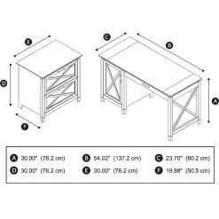 Bush Furniture Key West 54"W Single Pedestal Desk with Lateral File, Washed Gray - Modern Laminate Office Desk -Computer Office Desks Shop unnamed file 1337