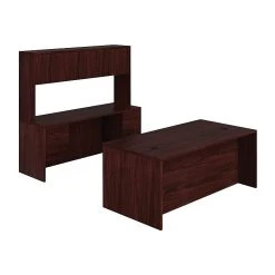 HON 10500 Series Mahogany Executive Workstation - Desk, Credenza, Hutch Bundle (HON105DCH7298N)