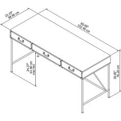 Kathy Ireland® Home Ironworks 60W Vintage Golden Pine Writing Desk with Drawers | Laminate Furniture -Computer Office Desks Shop unnamed file 1372