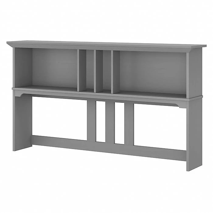 Bush Furniture Salinas 60W Hutch For L Shaped Desk, Cape Cod Gray (SAH160CG-03) - Laminate Workspace Organizer 2 Bush Furniture Salinas 60W Hutch For L Shaped Desk, Cape Cod Gray (SAH160CG-03) - Laminate Workspace Organizer - Image 2
