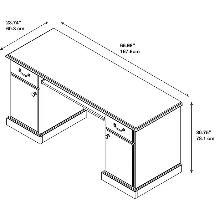 Kathy Ireland® Home Bennington Credenza Desk - Harvest Cherry Laminate, WC65510-03K 5 Kathy Ireland® Home Bennington Credenza Desk - Harvest Cherry Laminate, WC65510-03K - Image 5