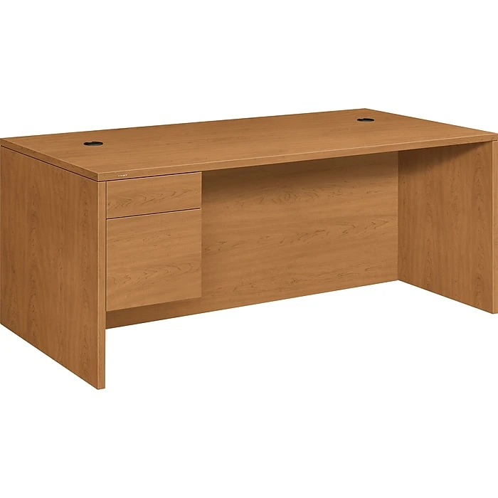 HON 10500 Series Left Pedestal Desk 72"W, Harvest Laminate, 29 1/2"H X 72"W X 36"D - Durable Office Desk 2 HON 10500 Series Left Pedestal Desk 72"W, Harvest Laminate, 29 1/2"H X 72"W X 36"D - Durable Office Desk - Image 2