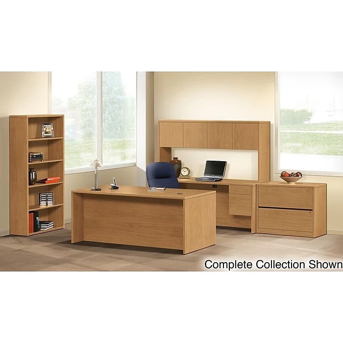 HON 10500 Series Left Pedestal Desk 72"W, Harvest Laminate, 29 1/2"H X 72"W X 36"D - Durable Office Desk 3 HON 10500 Series Left Pedestal Desk 72"W, Harvest Laminate, 29 1/2"H X 72"W X 36"D - Durable Office Desk - Image 3