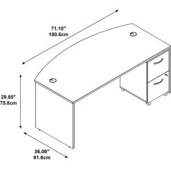 Bush Business Furniture Westfield Bow Front Desk with 2-Drawer Mobile Pedestal - Mocha Cherry Finish | Modern Laminate Office Desk -Computer Office Desks Shop unnamed file 1461