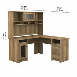 Bush Furniture Cabot 60" L-Shaped Desk With Hutch, Reclaimed Pine (CAB001RCP) - Stylish & Functional Laminate Office Furniture -Computer Office Desks Shop unnamed file 1488