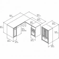 Bush Furniture Fairview 60W L-Shaped Desk with Storage Cabinet & Drawer - Antique White/Tea Maple | Space-Saving & Stylish Laminate Furniture -Computer Office Desks Shop unnamed file 1527