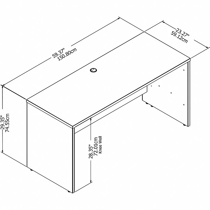 Bush Business Furniture Studio C 60W X 24D Laminate Credenza Desk, Storm Gray (SCD360SG) - Durable & Stylish Office Furniture 3 Bush Business Furniture Studio C 60W X 24D Laminate Credenza Desk, Storm Gray (SCD360SG) - Durable & Stylish Office Furniture - Image 3