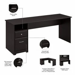 Bush Furniture Cabot 72W Laminate Computer Desk with Drawers, Espresso Oak – Durable Home Office Desk -Computer Office Desks Shop unnamed file 1549