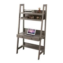 Homenations 36" Ladder PC Desk, Washed Gray (SH-OF-2620) - Durable & Stylish Laminate Desk