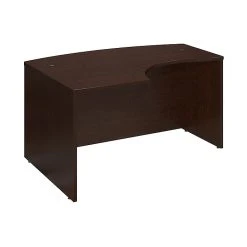 Bush Business Furniture Westfield 60W X 43D Left Handed L Bow Desk in Mocha Cherry | Durable Laminate Design