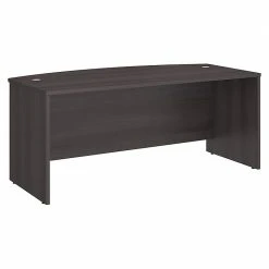 Bush Business Furniture Studio C 72W X 36D Bow Front Laminate Desk in Storm Gray (SCD172SG) | Office & Home Use