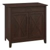 Bush Furniture Key West Secretary Desk with Keyboard Tray & Storage Cabinet - Bing Cherry (KWS132BC-03)