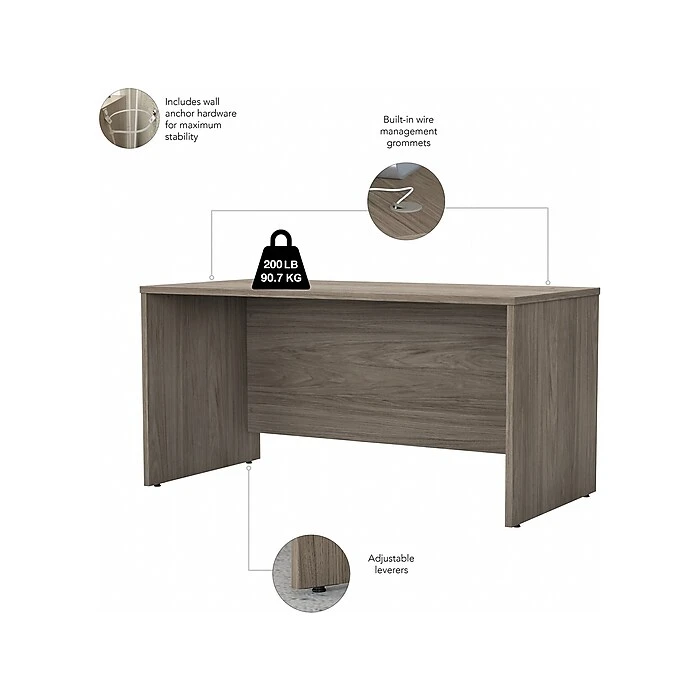 Bush Business Furniture Studio C 60" W Laminate Computer Desk with Mobile File Cabinet - Modern Hickory (STC014MHSU) 3 Bush Business Furniture Studio C 60" W Laminate Computer Desk with Mobile File Cabinet - Modern Hickory (STC014MHSU) - Image 3
