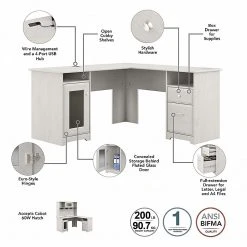 Bush Furniture Cabot 60" L-Shaped Desk with Hutch & File Cabinet, Linen White Oak (CAB005LW) - Stylish Laminate Office Furniture -Computer Office Desks Shop unnamed file 1674