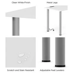 Union & Scale™ Essentials 48" Powered Computer and Writing Desk, White - Modern Laminate Workspace -Computer Office Desks Shop unnamed file 168