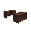 HON 10500 Series Double Pedestal Desk with Credenza, 60"W x 98"D, Mahogany Finish - Durable Laminate Office Furniture (HON105DC3P6098N)
