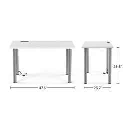 Union & Scale™ Essentials 48" Powered Computer and Writing Desk, White - Modern Laminate Workspace -Computer Office Desks Shop unnamed file 170