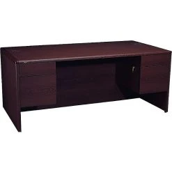 HON 10700 Series 72" Double Pedestal Desk in Mahogany Laminate - HON10791NN