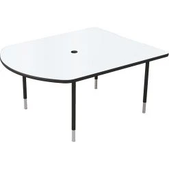 MooreCo MediaSpace 60" Laminate Table, White/Black (27749-MRKR-BK) - Durable Office Furniture