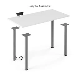 Union & Scale™ Essentials 48" Powered Computer and Writing Desk, White - Modern Laminate Workspace -Computer Office Desks Shop unnamed file 171