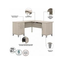 Bush Furniture Somerset 60" L-Shaped Desk with Hutch & 5-Shelf Bookcase, Sand Oak (SET010SO) - Stylish & Functional Laminate Office Furniture -Computer Office Desks Shop unnamed file 1713