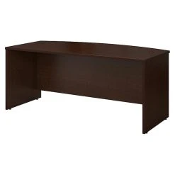 Bush Business Furniture Westfield 72W X 36D Bow Front Desk in Mocha Cherry Laminate | WC12946