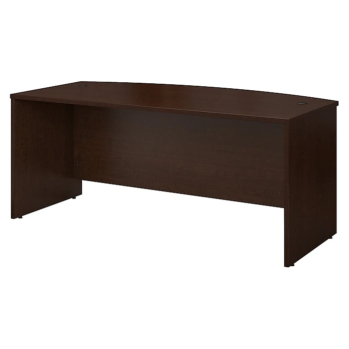 Bush Business Furniture Westfield 72W X 36D Bow Front Desk in Mocha Cherry Laminate | WC12946 1 Bush Business Furniture Westfield 72W X 36D Bow Front Desk in Mocha Cherry Laminate | WC12946