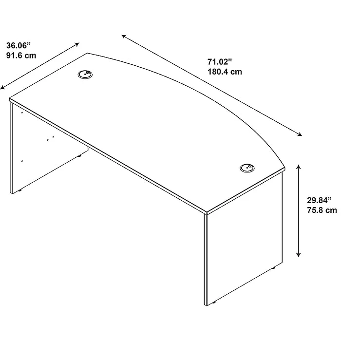 Bush Business Furniture Westfield 72W X 36D Bow Front Desk in Mocha Cherry Laminate | WC12946 5 Bush Business Furniture Westfield 72W X 36D Bow Front Desk in Mocha Cherry Laminate | WC12946 - Image 5