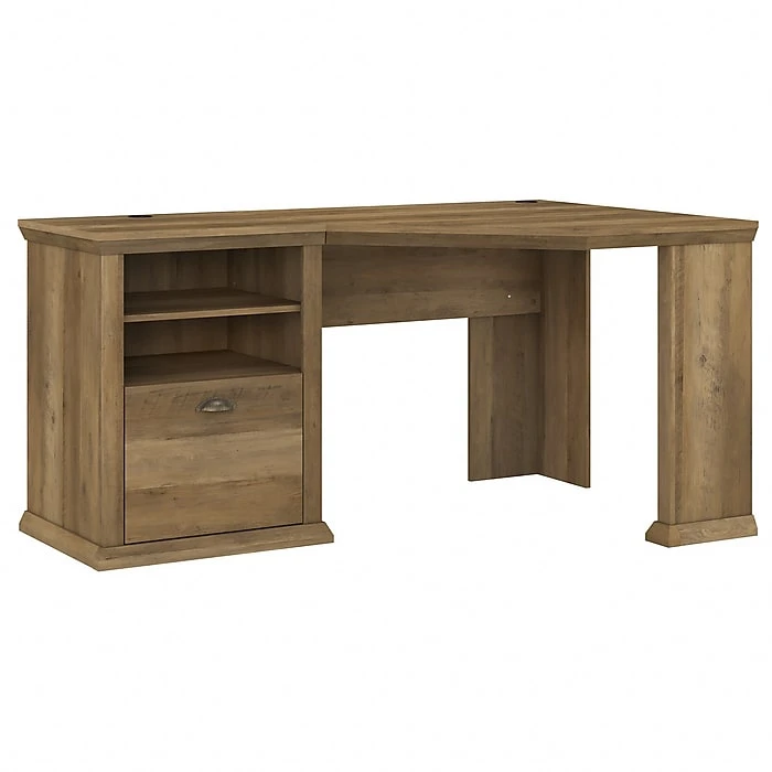 Bush Furniture Yorktown 60" Corner Desk With Storage in Reclaimed Pine | Space-Saving Laminate Desk (WC40515-03) 1 Bush Furniture Yorktown 60" Corner Desk With Storage in Reclaimed Pine | Space-Saving Laminate Desk (WC40515-03)
