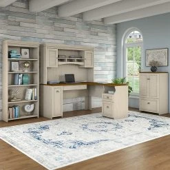 Bush Furniture Fairview 60W L-Shaped Desk with Hutch & Storage Cabinet | Antique White | Laminate -Computer Office Desks Shop unnamed file 1783