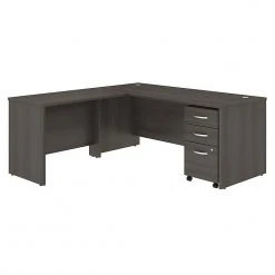 Bush Business Studio C L-Shaped Desk with File Cabinet, 72W x 30D Laminate, Storm Gray – STC007SGSU