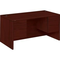 HON 10500 60" Double Pedestal Desk in Mahogany Laminate - H10573NN
